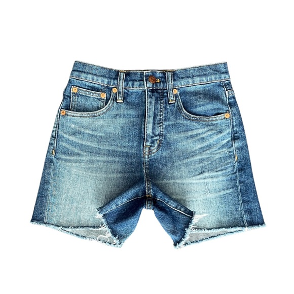 MADEWELL || SIZE 23 || BLUE || DENIM CUT OFF SHORTS WITH 5 POCKETS - Picture 1 of 10